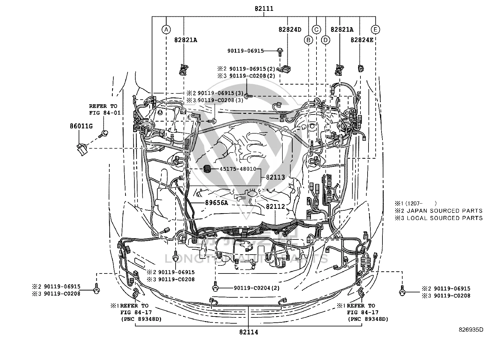 Engine Compartment Wire Harness 82112-0N060 for Toyota Crown