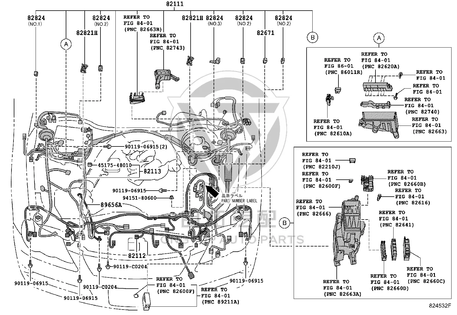 Bolt with Washer 90119-C0204 for Toyota Crown & Reiz