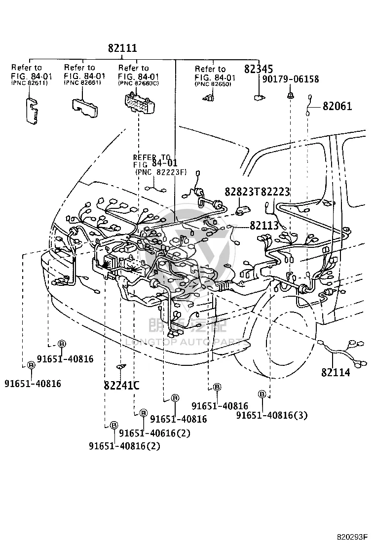 Engine compartment wire harness 82111-2N096 for Toyota Hiace