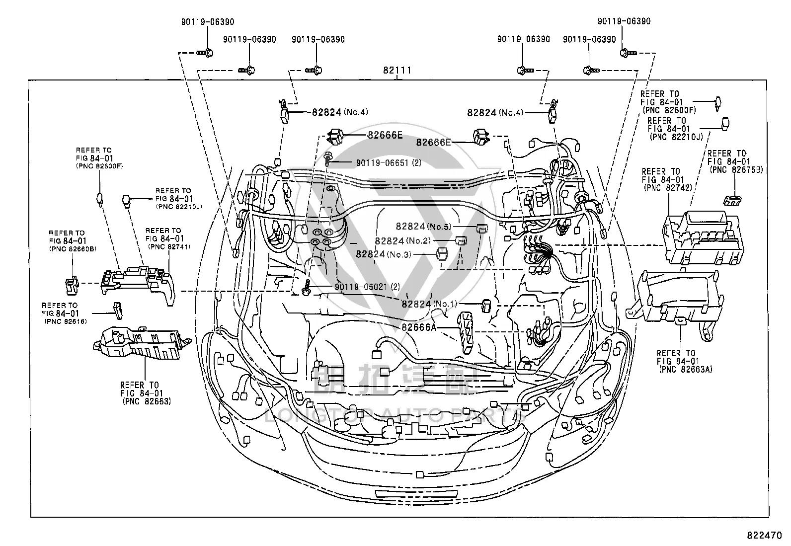 Engine Room Wiring Harness 82111-2U011 for Lexus SC430