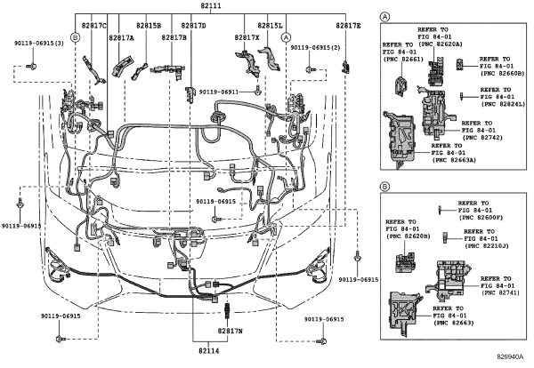 Front Headlamp Wiring Harness 82114-58700 for Toyota Alphard