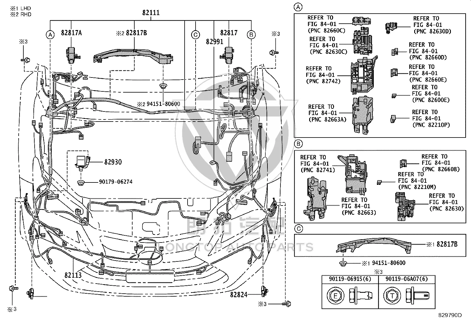 Engine compartment wiring harness 82113-78090 for Lexus NX Series