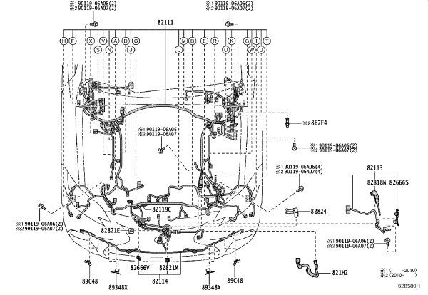Front Headlamp Wiring Harness 82114-50110 for Lexus LS