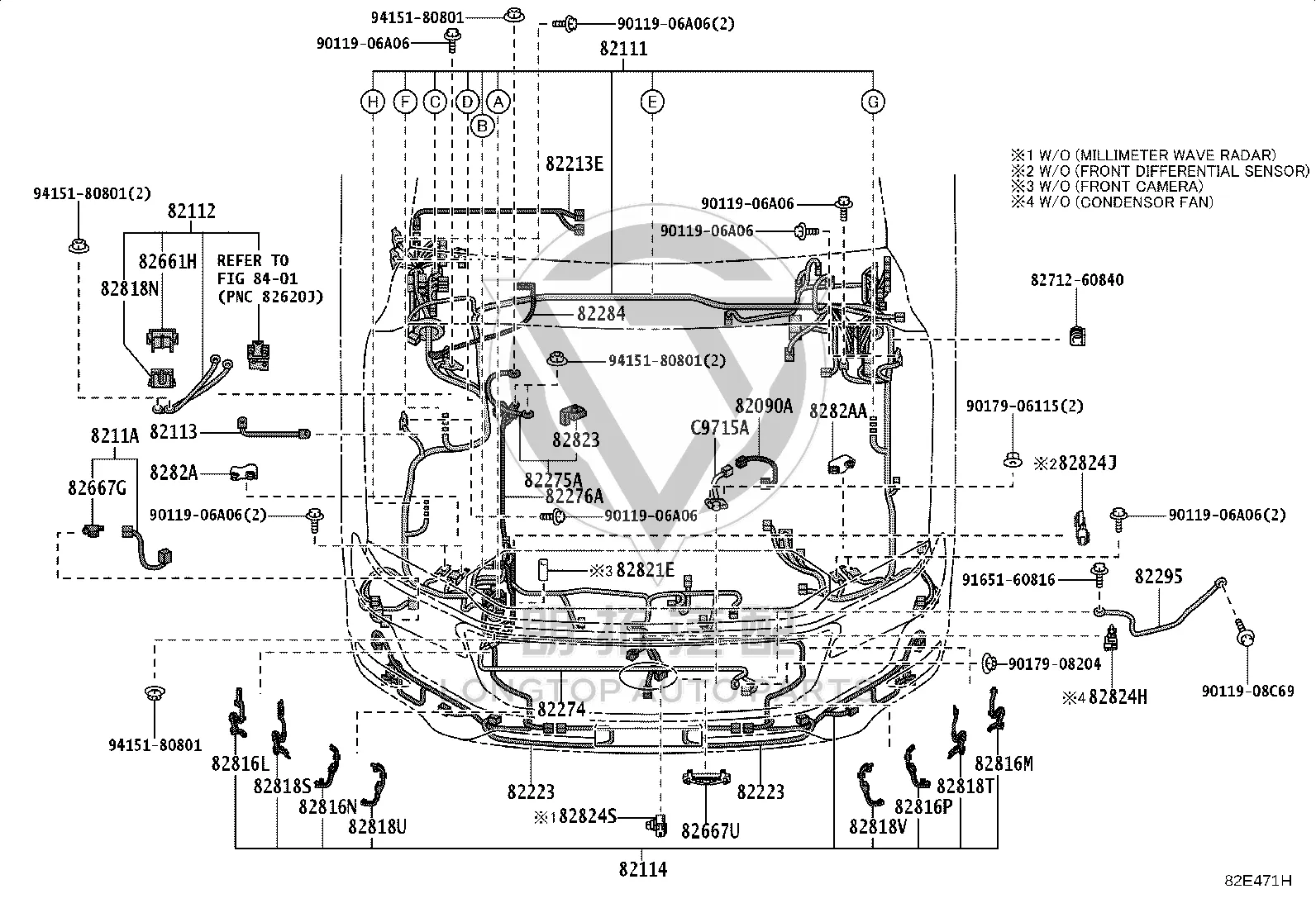 Front Headlamp Wiring Harness 82114-60510 for Toyota Land Cruiser