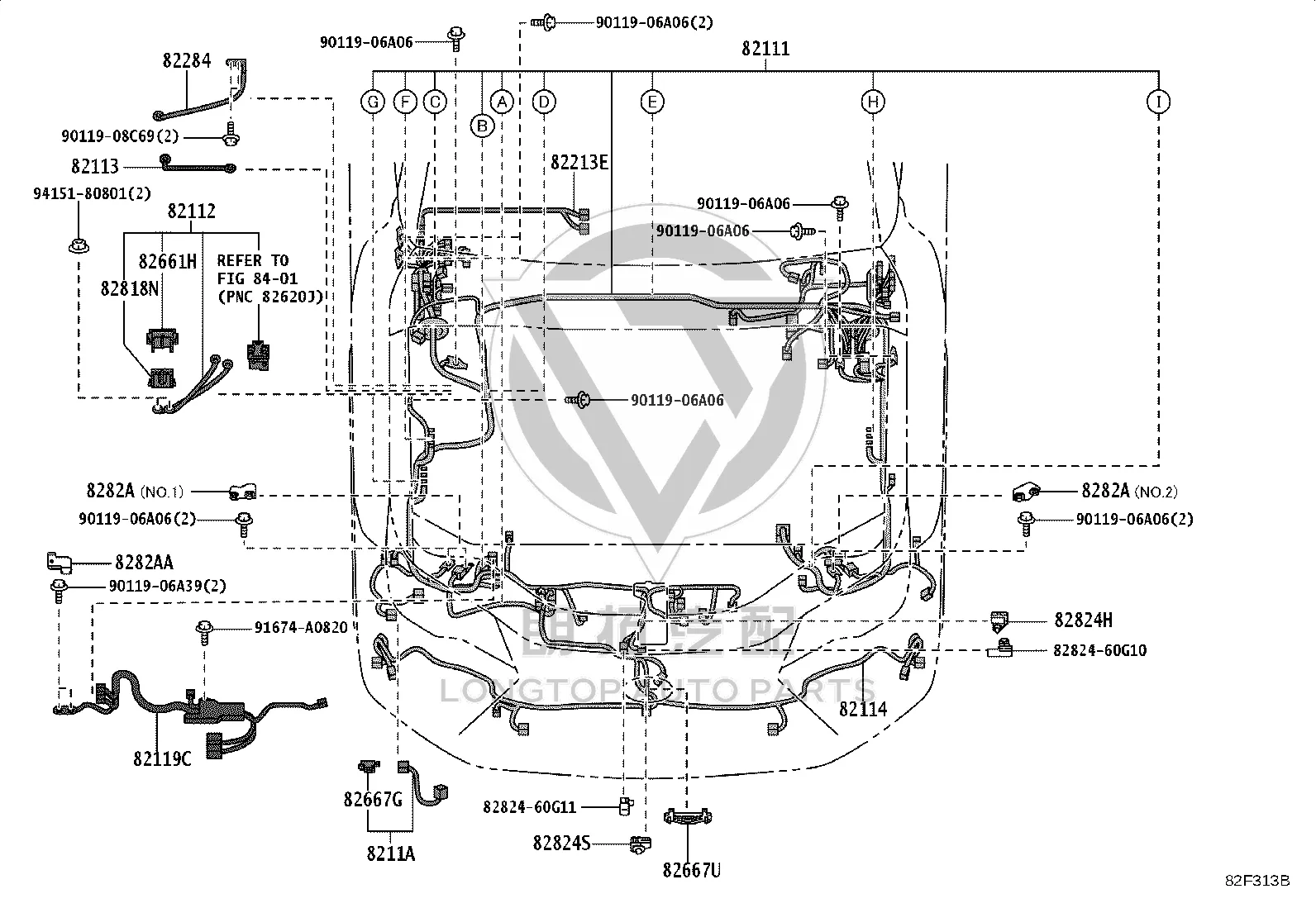 Headlamp wiring harness 82114-60420 for Lexus LX600