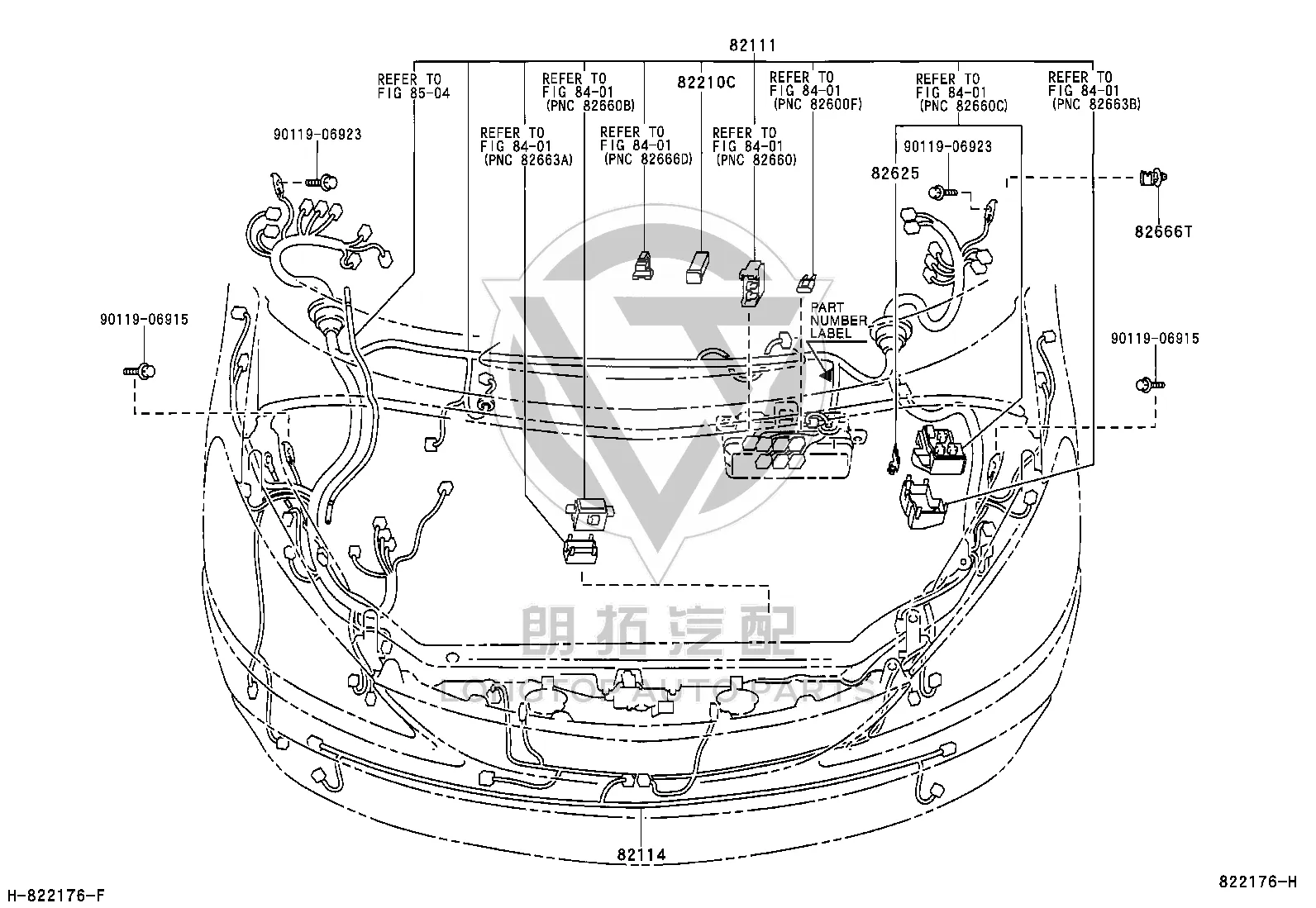 Engine Compartment Wire Harness 82115-28750 for Toyota Previa