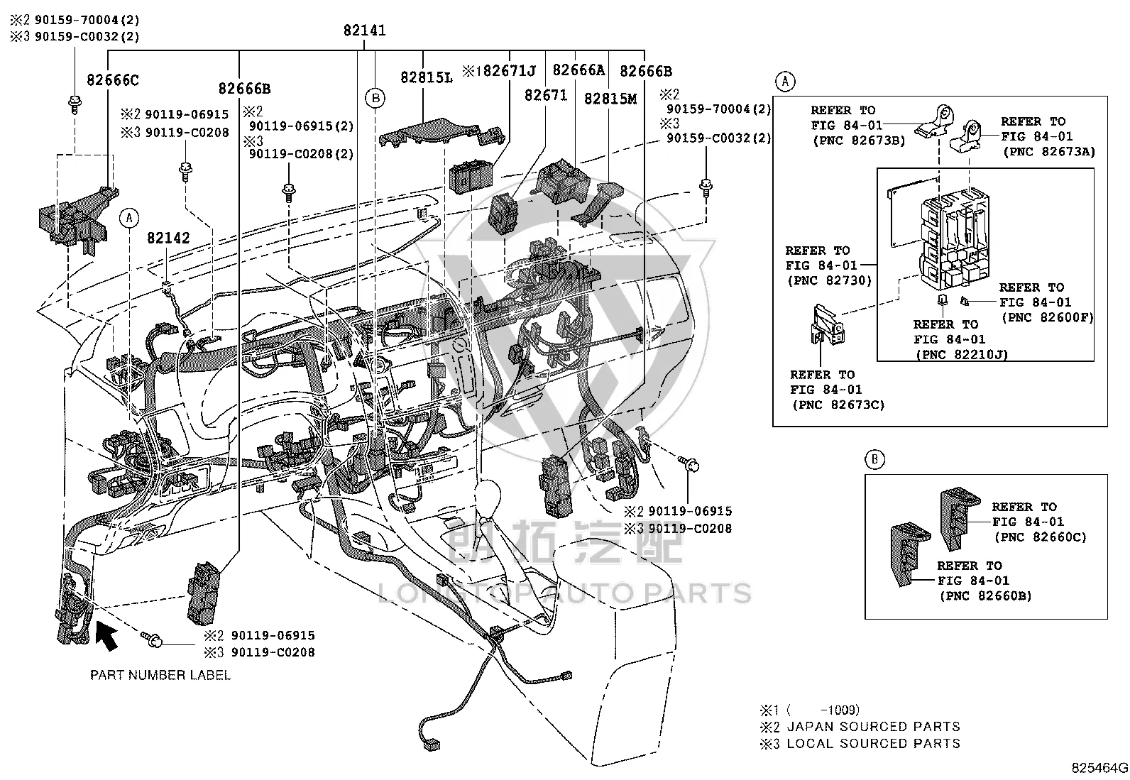 Instrument Panel Wiring Harness 82146-0ZS91 for Toyota Corolla