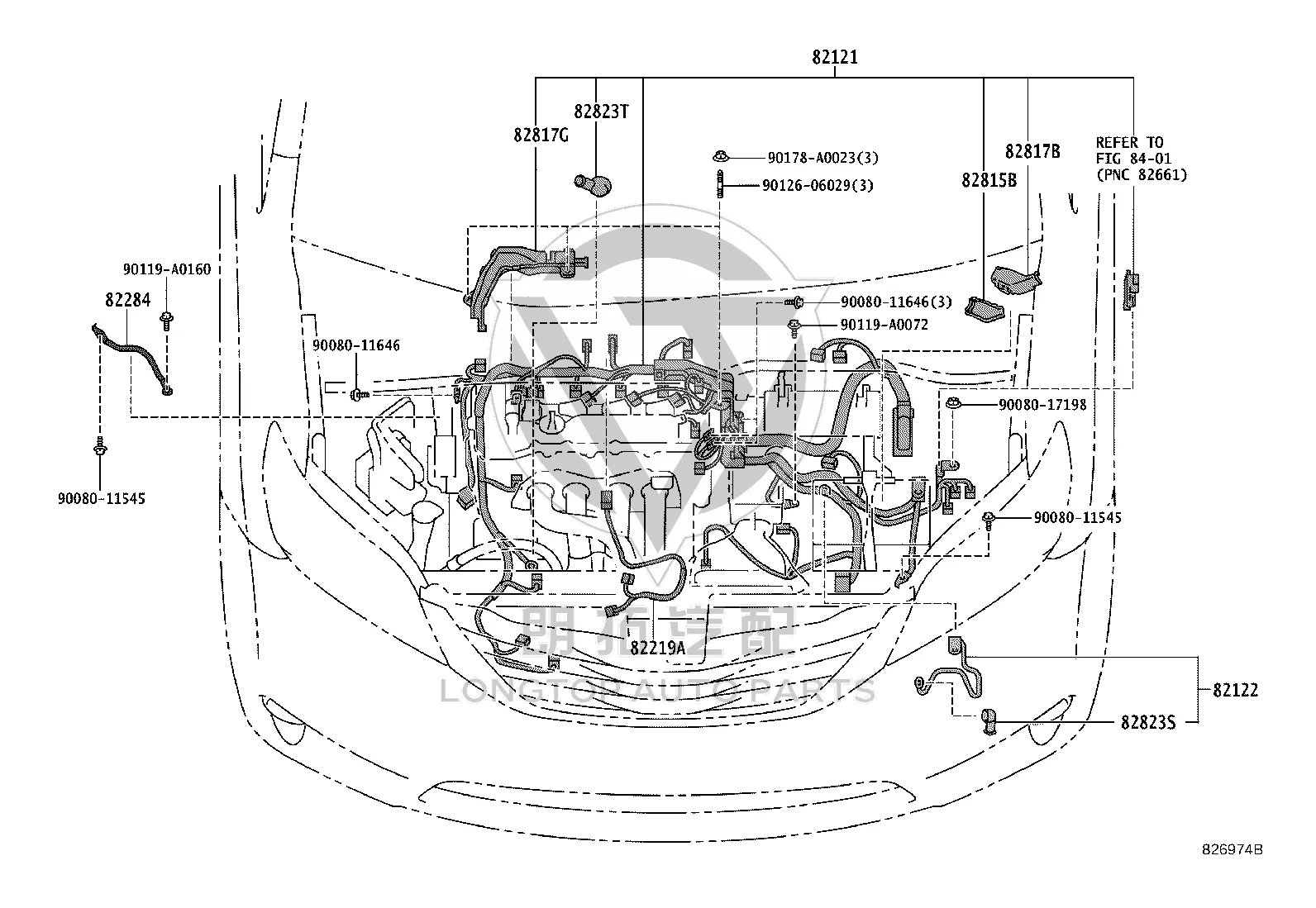 Engine Wiring Harness 82121-08120 for Toyota Sienna