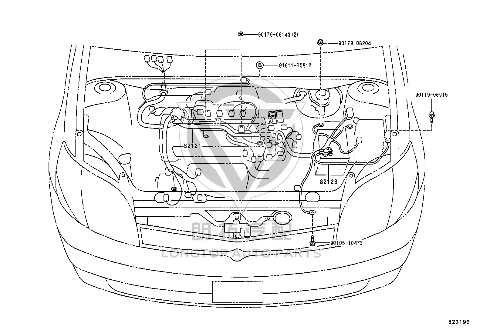 Engine Wire Harness 82121-0D770 for Toyota Vios
