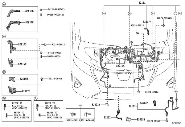 Engine Wiring Harness 82121-58090 for Toyota Alphard