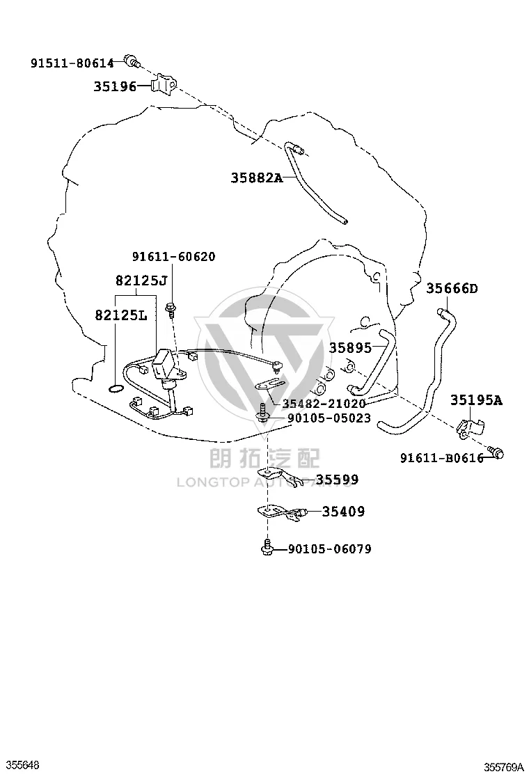 Transmission Harness Assembly 82125-48010 for Toyota Alphard