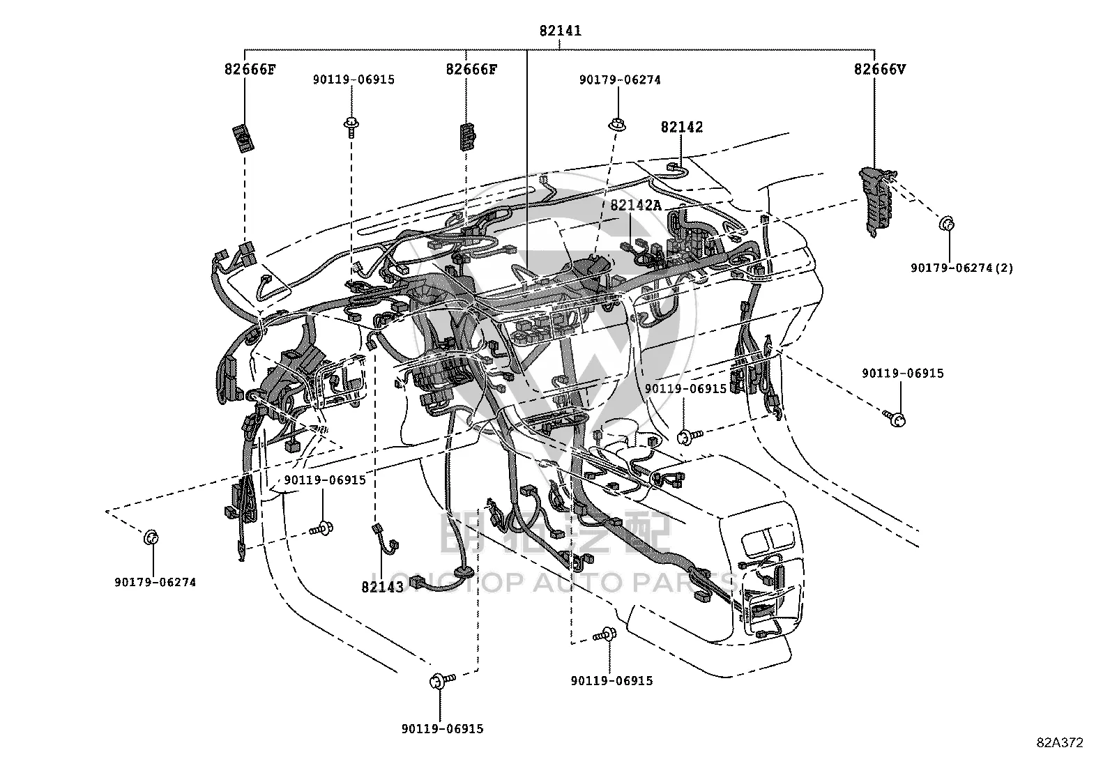 Instrument Panel Auxiliary Wire Harness 82140-48041 for Lexus RX