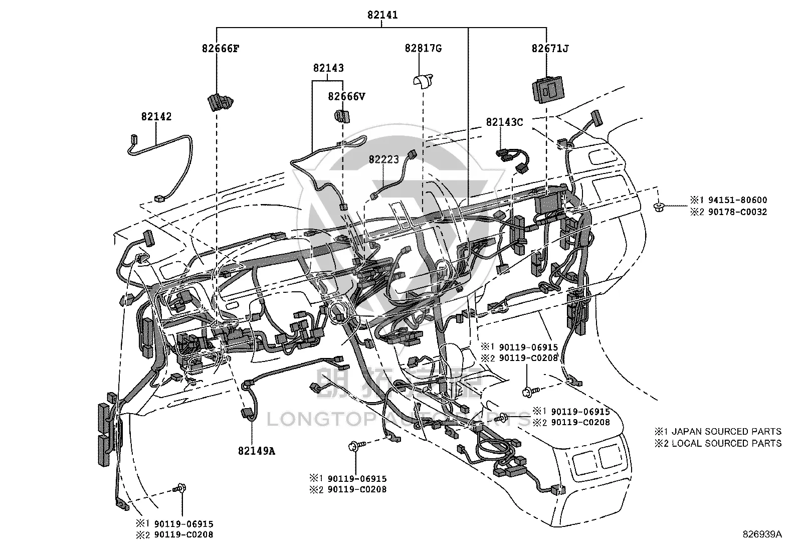 Instrument Panel Harness 82141-0N200 for Toyota Crown