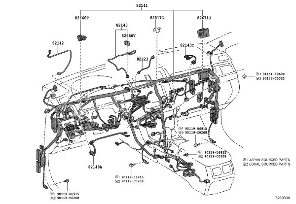 Instrument Panel Harness 82141-0N200 for Toyota Crown