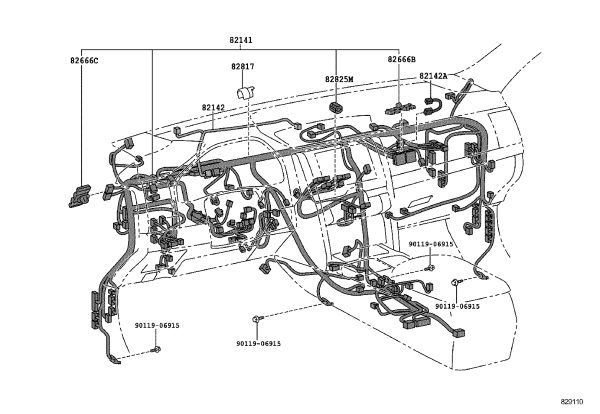 Instrument panel harness 82141-0P200 for Toyota Reiz
