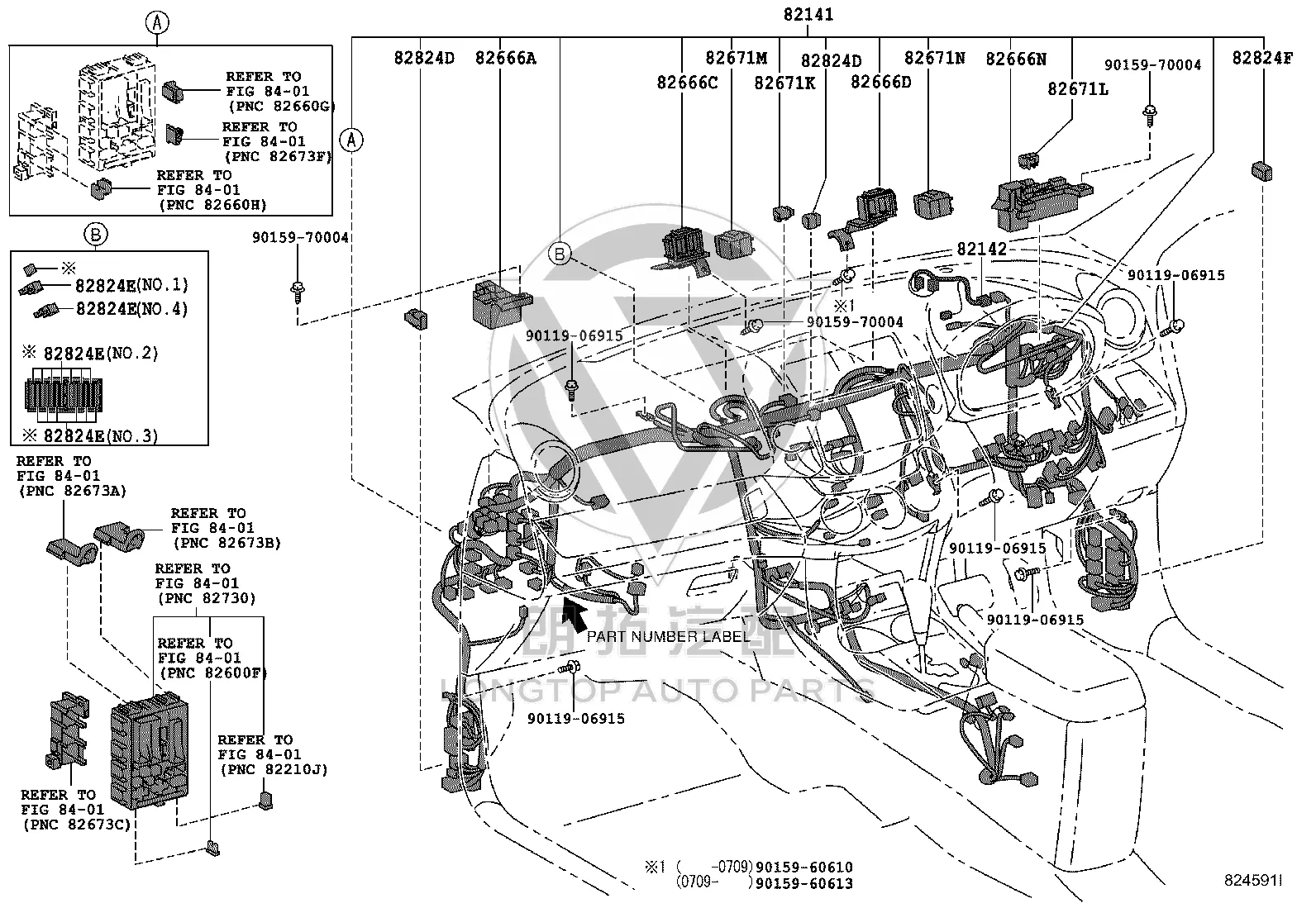 Instrument Panel Harness 82141-42N51 for Toyota RAV4