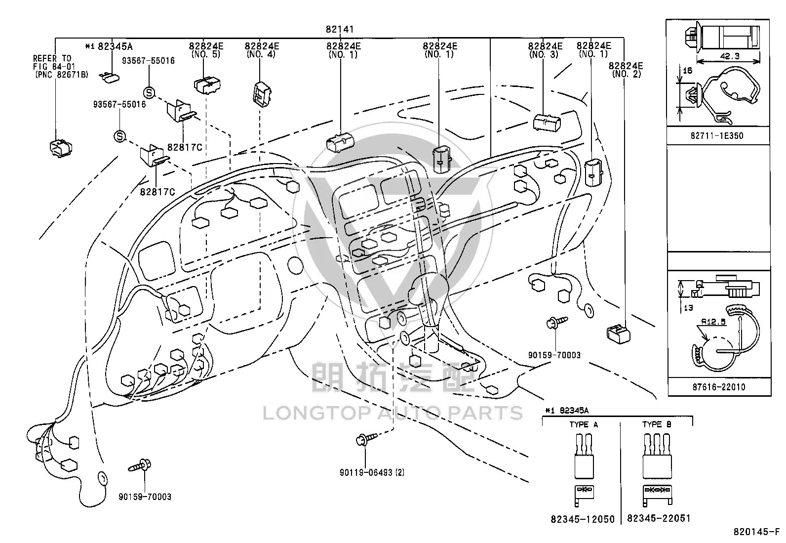 Instrument Panel Harness 82145-33310 for Toyota Camry