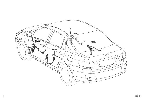 Front door harness (right) 82151-02Z60 for Toyota Corolla