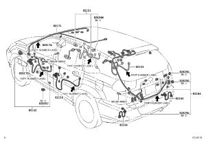 Floor 4 Harness 82164-48011 for Toyota Harrier