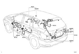 Tail Cover Wire Harness 82184-48300 for Lexus RX400H