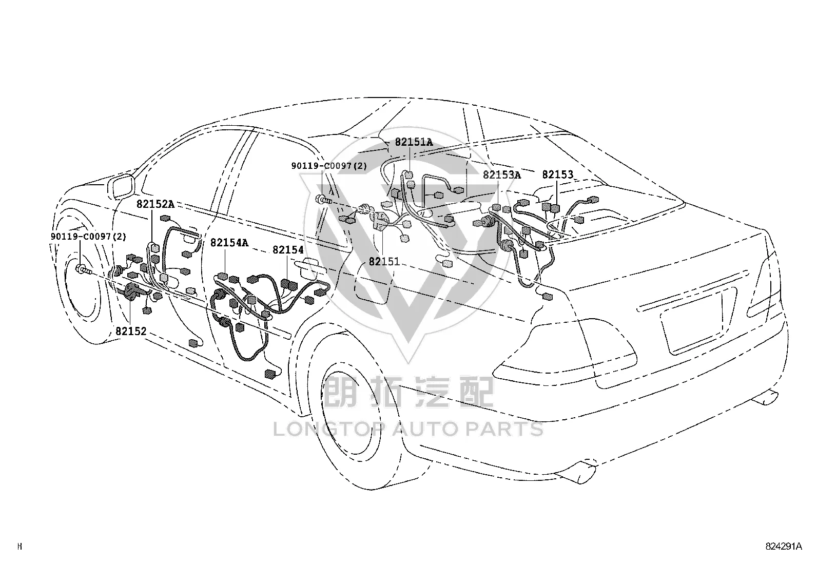 Front Door Harness (Left) 82152-0N030 for Toyota Crown