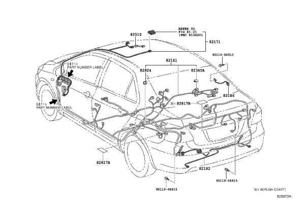 Main Body Wiring Harness 82161-0DC20 for Toyota Vios