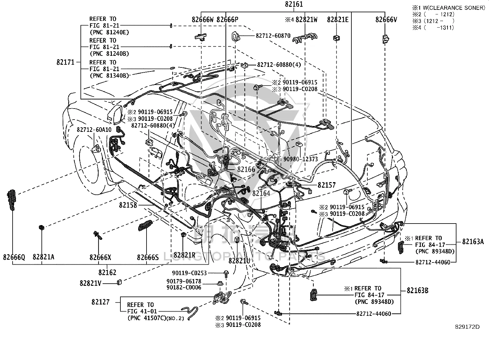 Floor Wire Harness 8216A-0G010 for Toyota Land Cruiser Prado