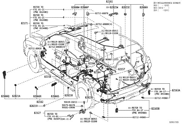 No.5 Floor Wire Harness 8216B-0G030 for Toyota Land Cruiser Prado