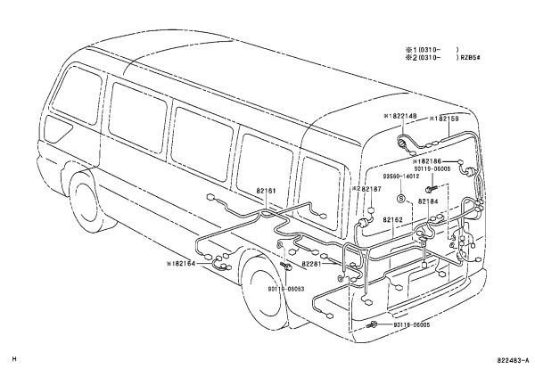 Vehicle wiring harness 82161-36570 for Toyota Coaster