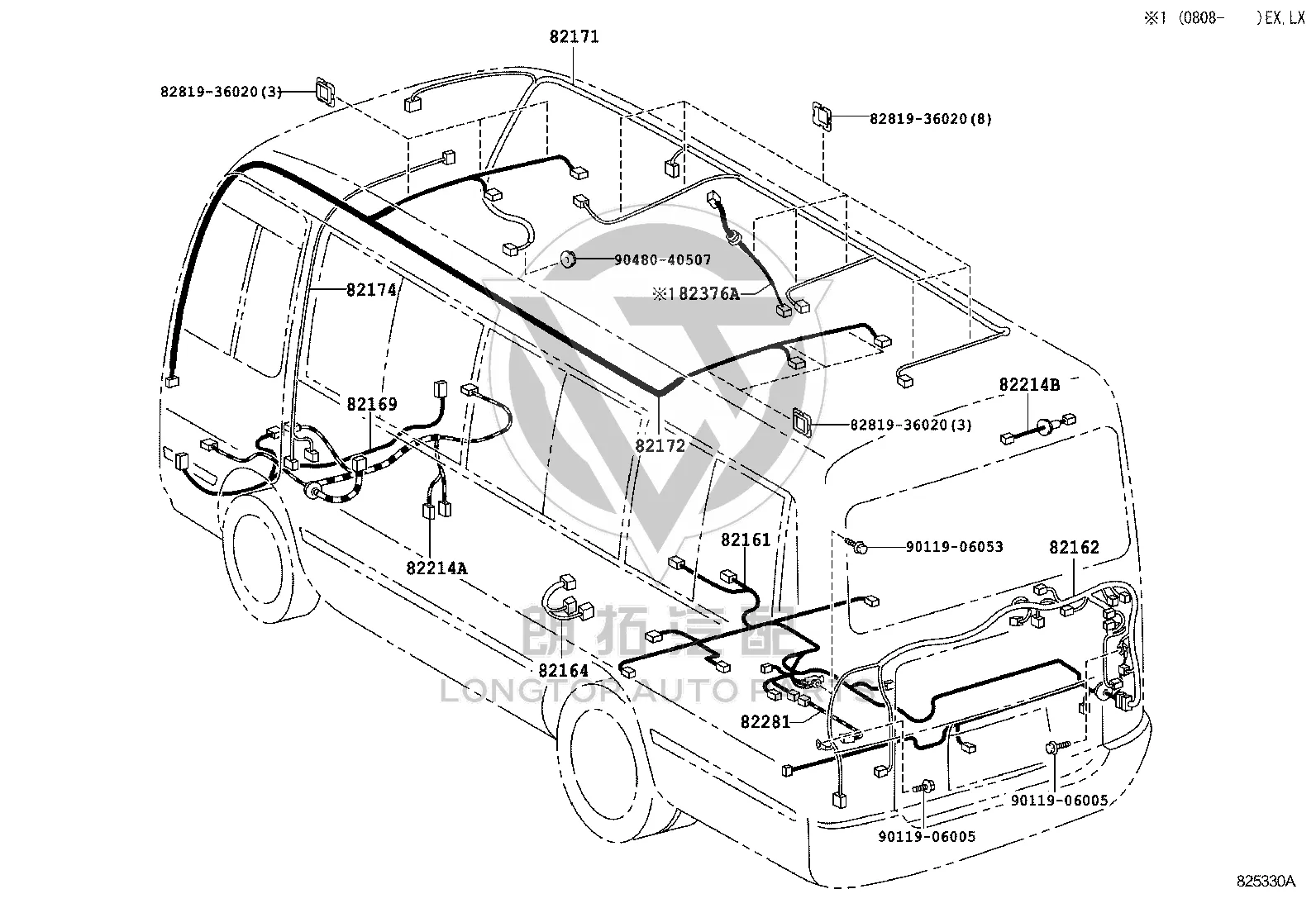 Automatic Fan Harness 82376-0S010 for Toyota Coaster
