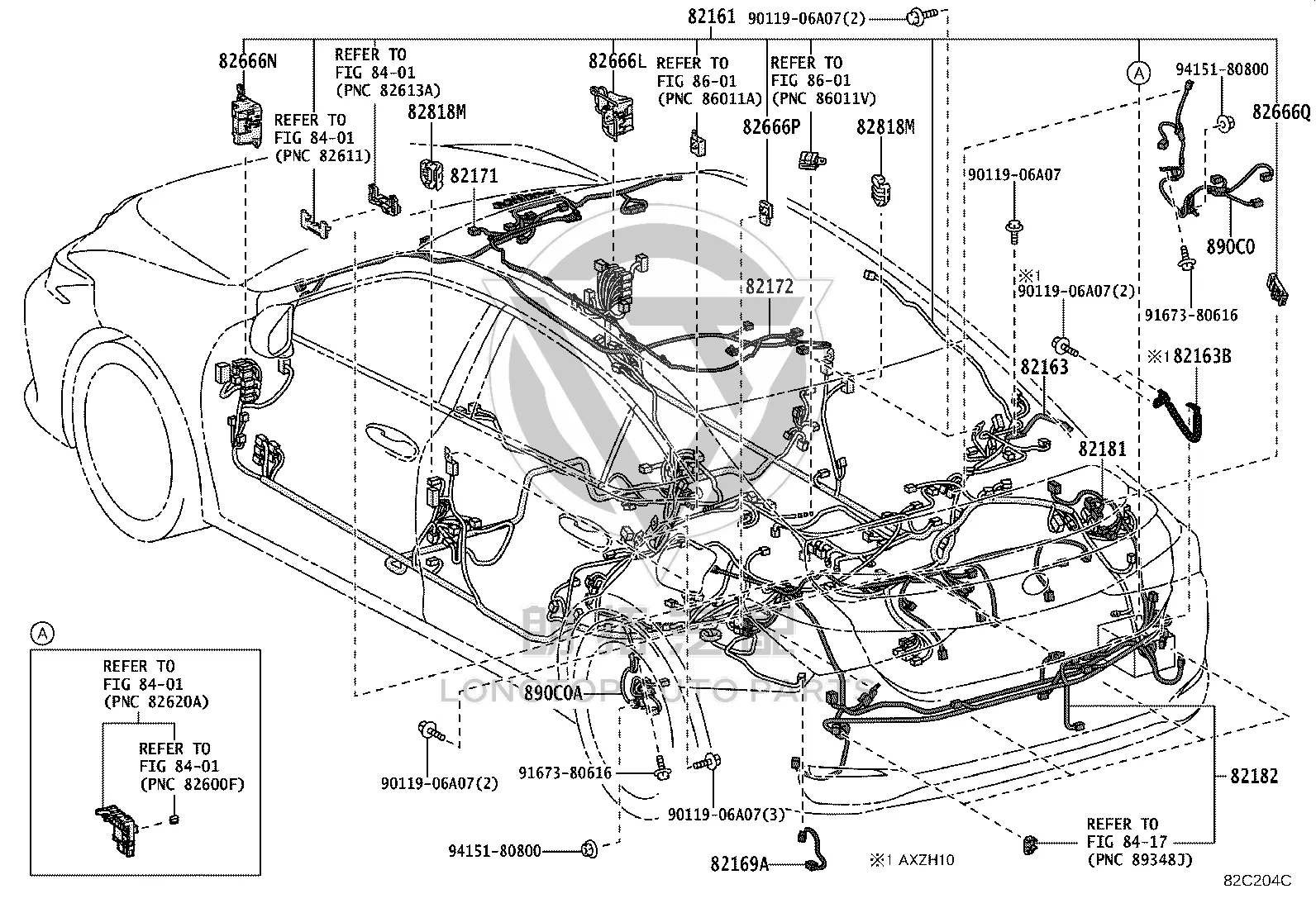 Parking Brake 2nd Cable Assembly 890C0-33021 for Toyota Camry