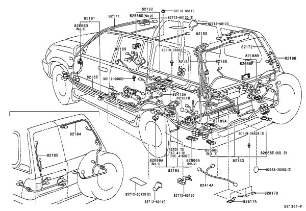 Main Body Wiring Harness 82161-60735 for Toyota Land Cruiser