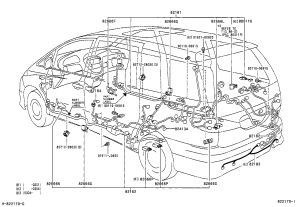 Vehicle Wiring Harness 82162-2J040 for Toyota Previa