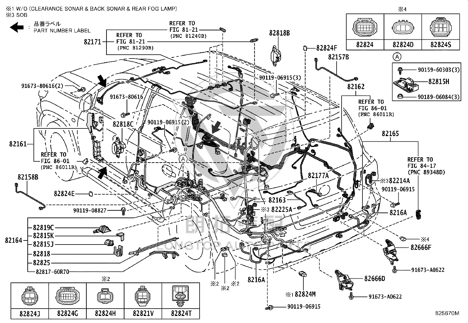 Floor Wire Harness 8216A-60150 for Toyota Land Cruiser