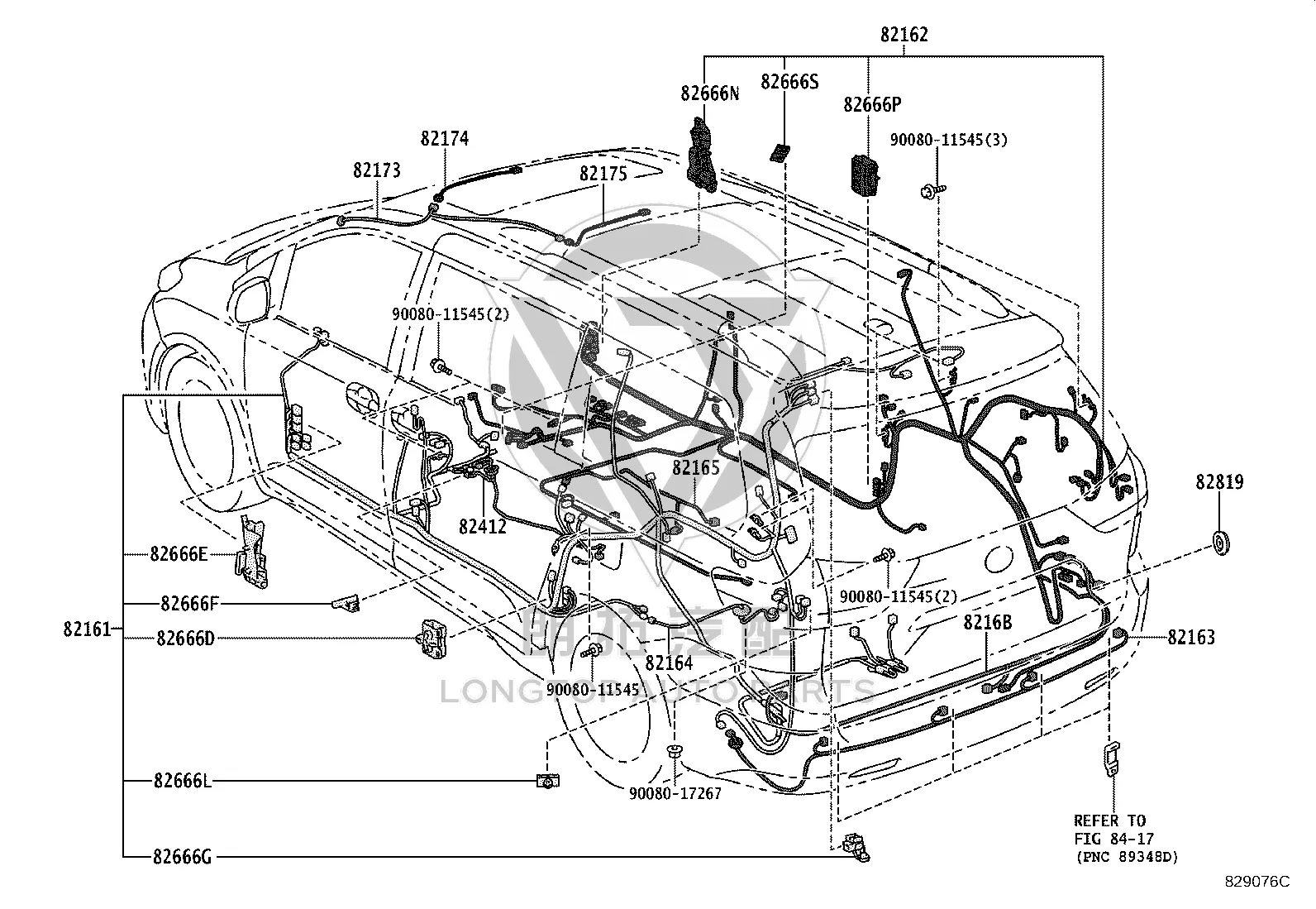 No.3 Floor Wire Harness 82163-08060 for Toyota Sienna