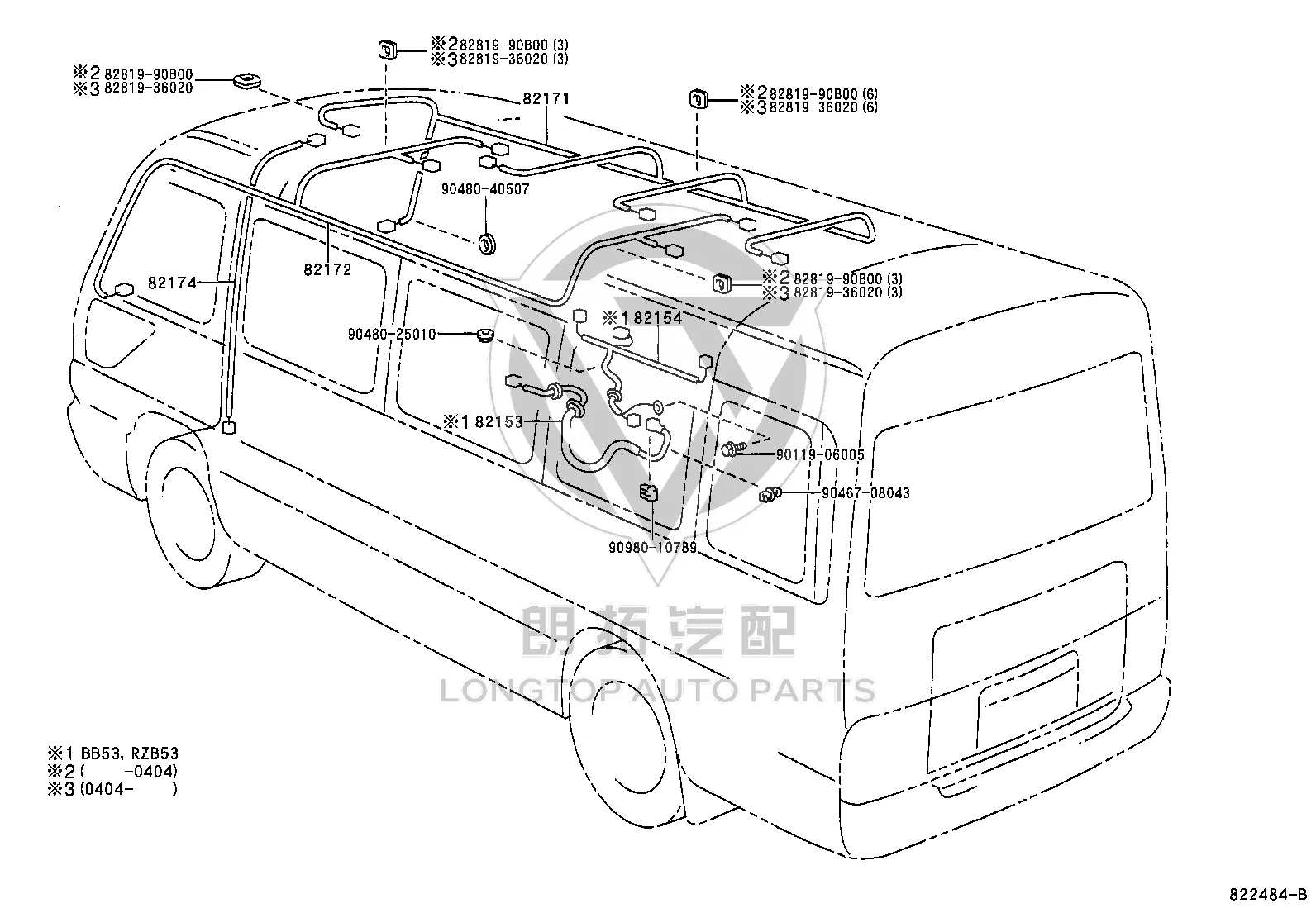 Roof Wire Harness 82171-0S021 for Toyota Coaster