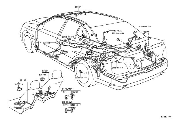 Roof Wire Harness 82171-30771 for Lexus GS300