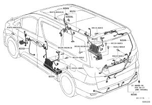 Rear Bumper Electrical Harness 82182-58061 for Toyota Alphard