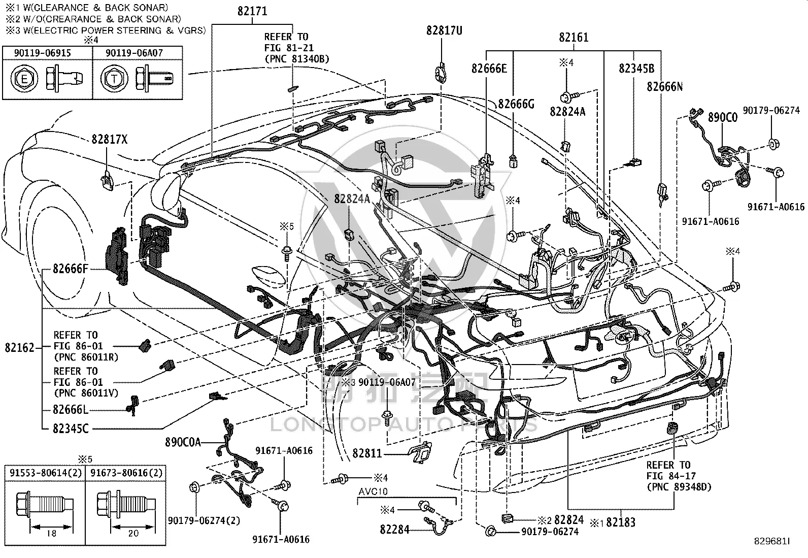 Trunk No.3 Wire Harness 82183-24020 for Lexus RC