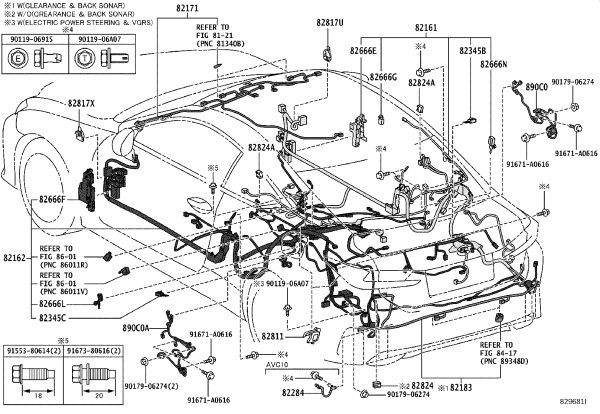 Trunk No.3 Wire Harness 82183-24020 for Lexus RC
