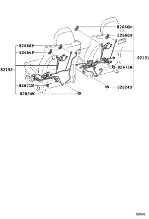 Passenger Seat Wiring Harness 82191-0N050 for Toyota Crown