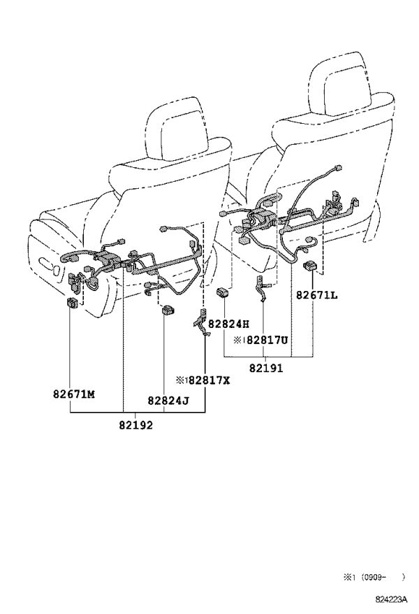 Driver Seat Wire Harness Assembly 82192-30180 for Lexus GS