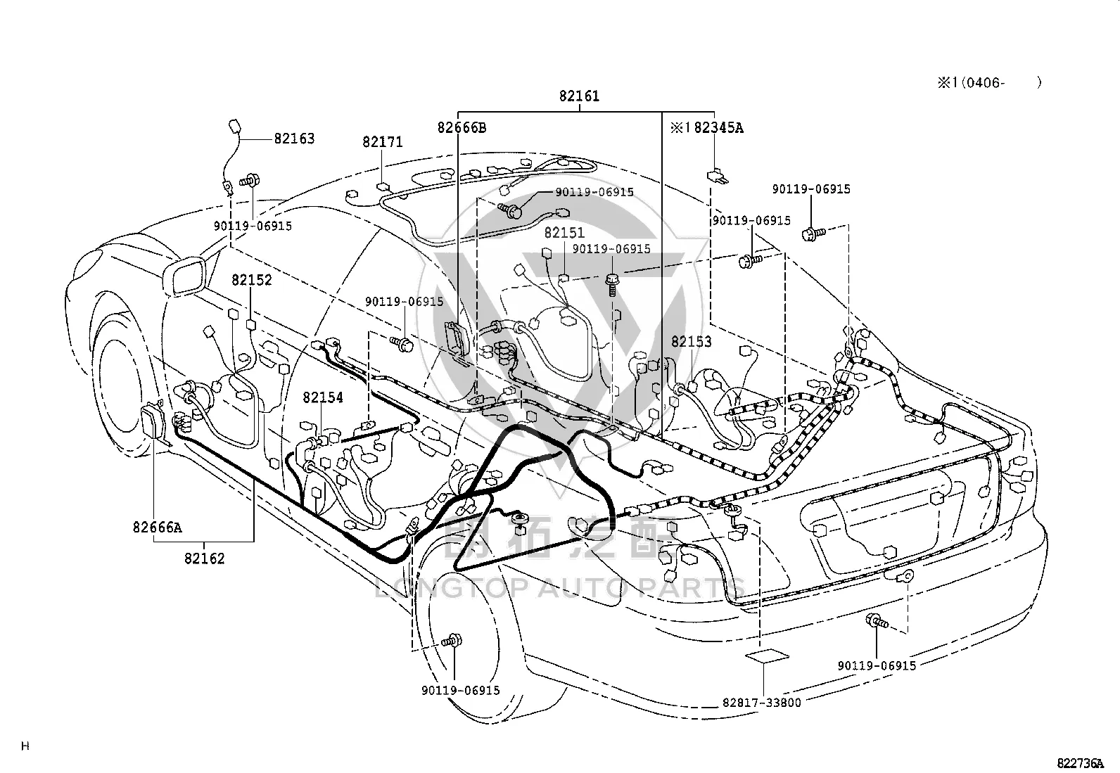 Body Wiring Harness 82199-33101 for Lexus ES300