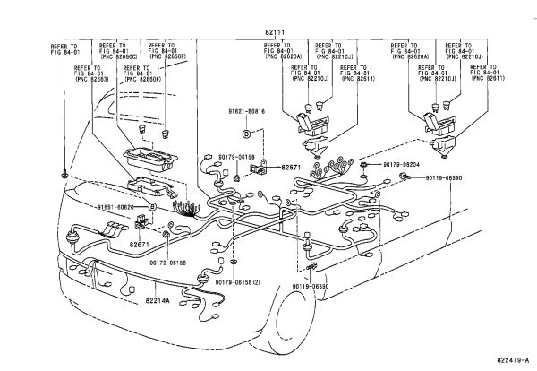 Lamp wiring harness 82214-36240 for Toyota Coaster
