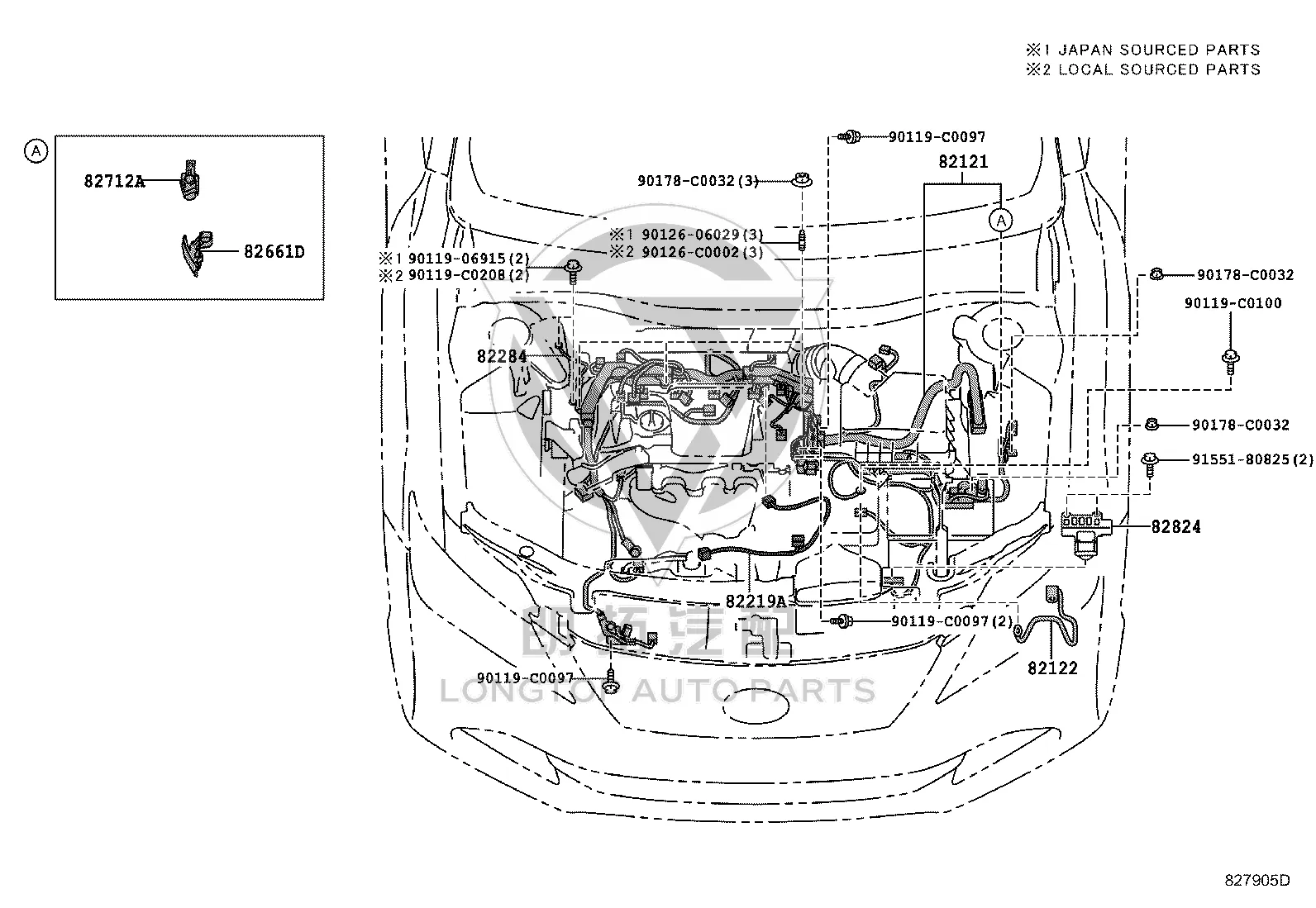 Sensor Wiring Harness 82219-06020 for Toyota Camry