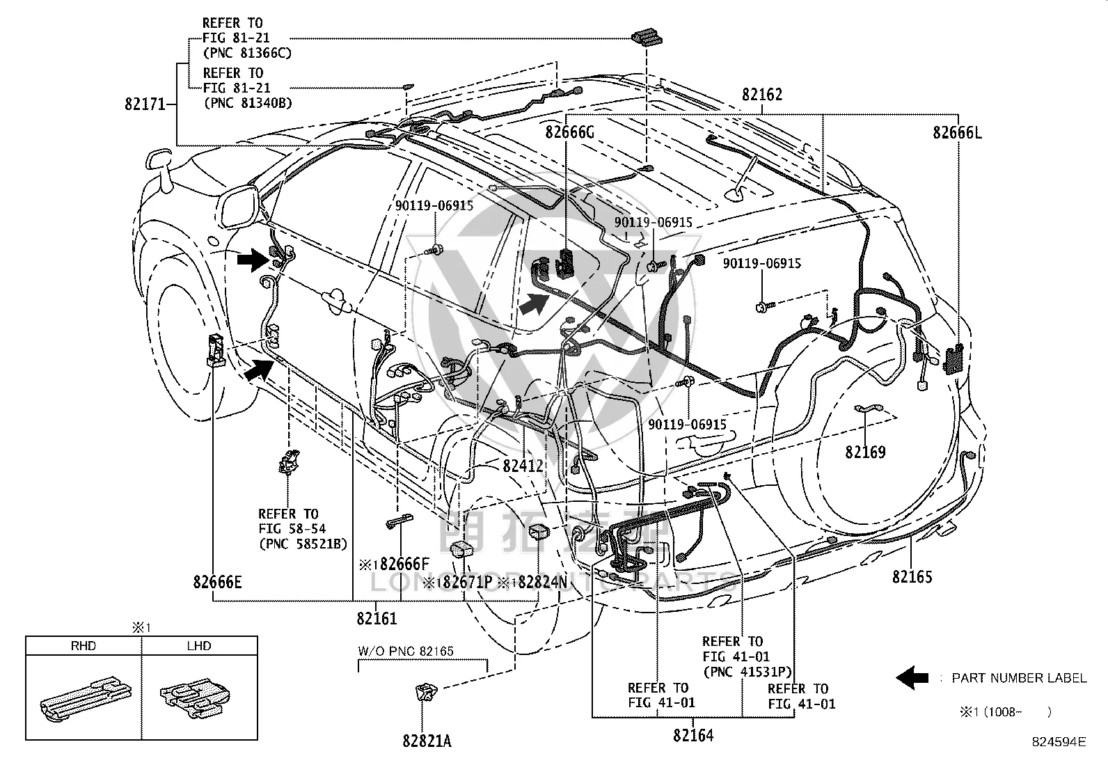 Fuel Gauge Wiring Harness 82412-42040 for Toyota RAV4