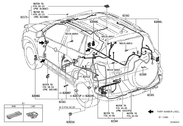 Fuel Gauge Wiring Harness 82412-42040 for Toyota RAV4