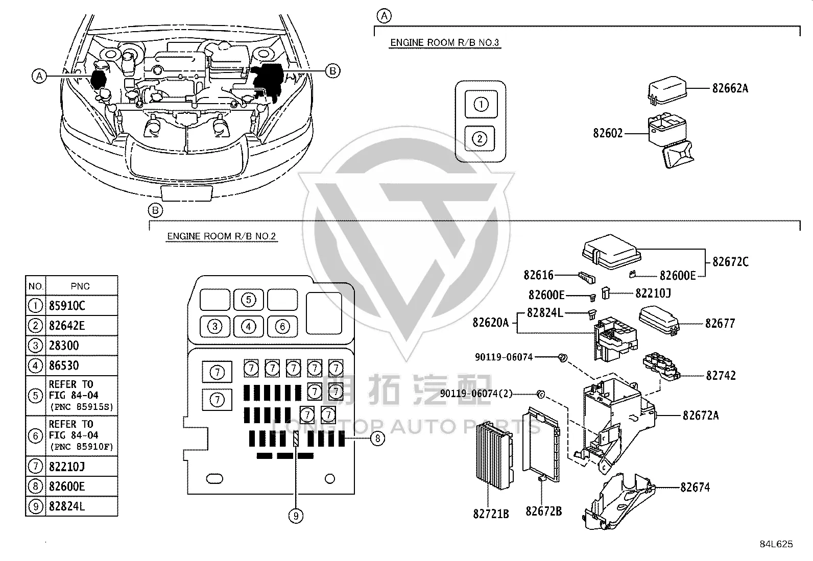 Relay Box Sub-Assembly 82602-48090 for Toyota Harrier