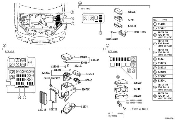 No.4 Relay Box Upper Cover 82662-48050 for Toyota Harrier