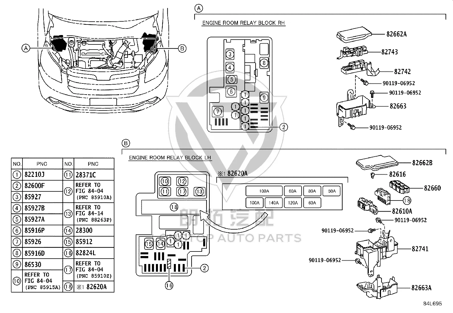Fuse box assembly 82610-28080 for Toyota ALPHARD